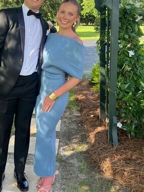 ASOS Dusty Blue Midi Dress